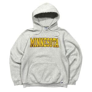 Vintage Y2K Russell Athletic Minnesota Boxy Hoodie Sweatshirt Embroidered Size M